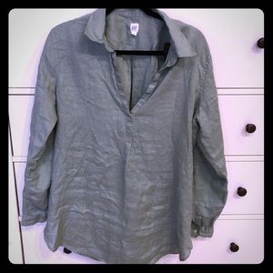Gap women’s linen popover shirt—size XL